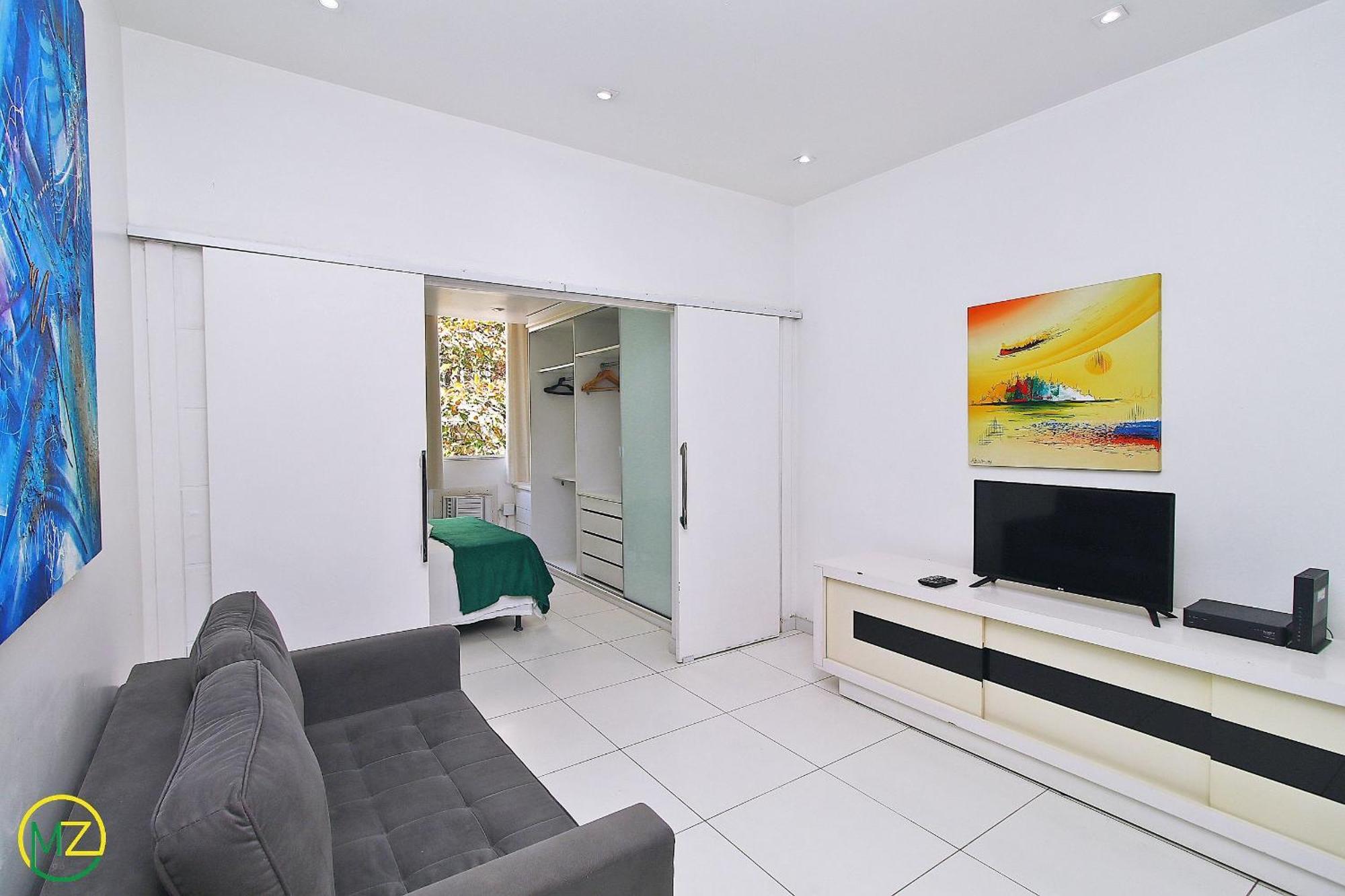 ריו דה ז'ניירו Studio Com Vista Lateral Para O Mar Em Copacabana מראה חיצוני תמונה